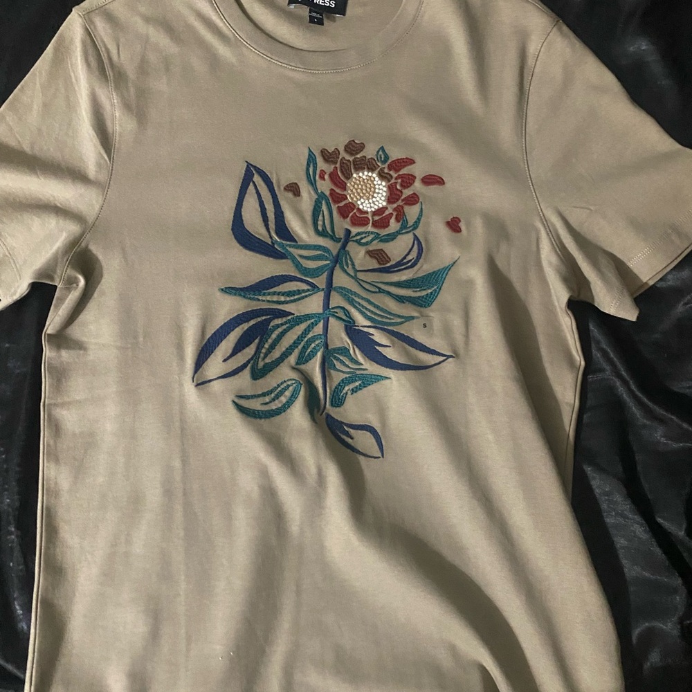Men's Beige Graphic T-Shirt